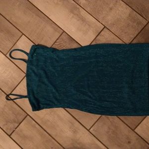 Green shimmy ribbed part dress
